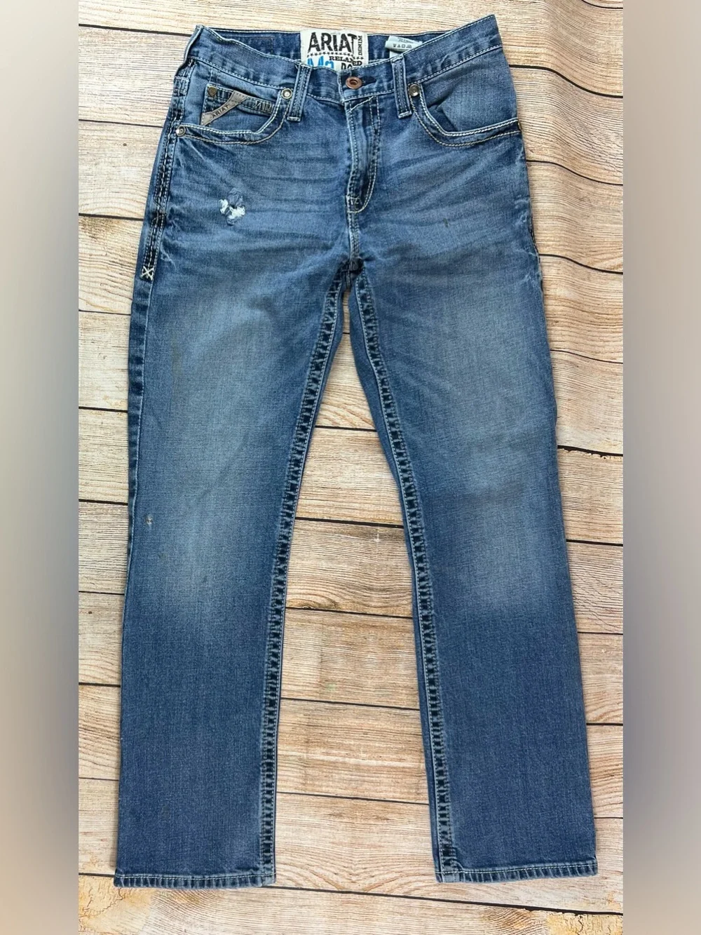 Mens Ariat M2 Relaxed Boot Denim Blue Jeans Size 30x32